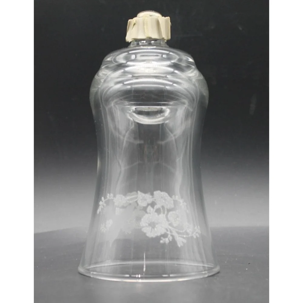 Etched Glass Votive Candle Cup Insert Floral Design Replacement Shade 5.38in